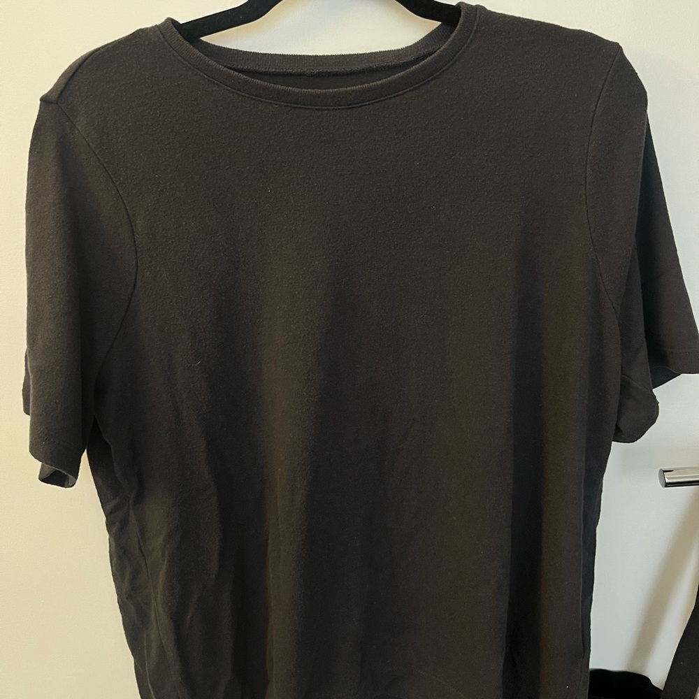 Short sleeve soft dark grey top